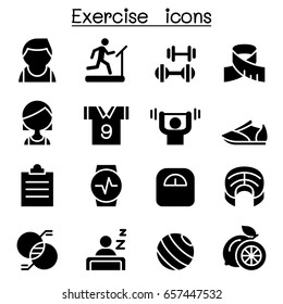 Exercise & Fitness icon set 