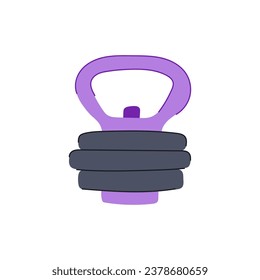 exercise fitness kettlebell cartoon. sport workout, fit training, weight equipment exercise fitness kettlebell sign. isolated symbol vector illustration