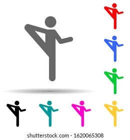 Exercise, flexible multi color style icon. Simple glyph, flat vector of yoga icons