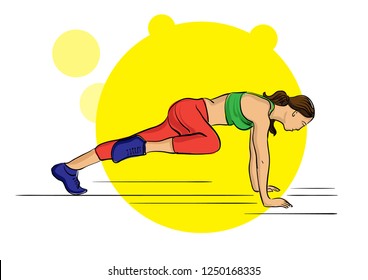 exercise girl vector illustration
