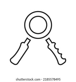 Ejercicio, agarre, icono de la línea de mano. vector de contorno.