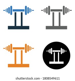 Exercise, gym, barbell Icon. Vector on isolated white background 