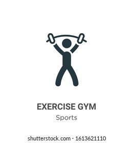 Exercise gym glyph icon vector on white background. Flat vector exercise gym icon symbol sign from modern sports collection for mobile concept and web apps design.