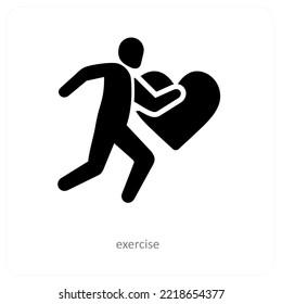 exercise and gym icon concept