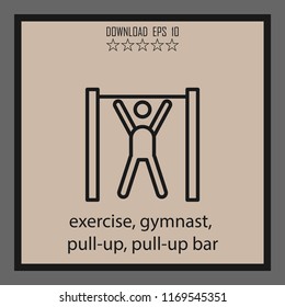 exercise, gymnast, pull-up, pull-up bar  vector icon
