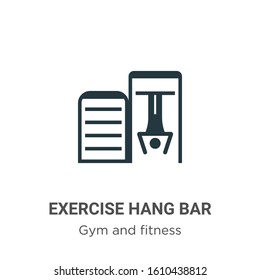 Exercise hang bar glyph icon vector on white background. Flat vector exercise hang bar icon symbol sign from modern gym and fitness collection for mobile concept and web apps design.