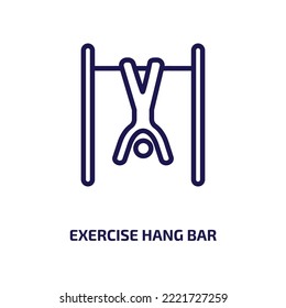 exercise hang bar icon from gym and fitness collection. Thin linear exercise hang bar, training, healthy outline icon isolated on white background. Line vector exercise hang bar sign, symbol for web 