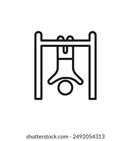 exercise hang bar icon outline collection in black and on white background