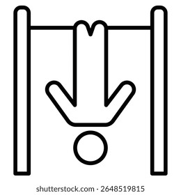 icono de barra colgante de ejercicio Esquema de marca de logotipo aislado