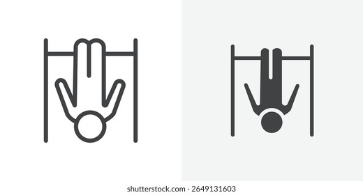 icono de barra colgante de ejercicio Esquema de signo de Vector