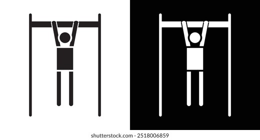 exercise hang bar icon Vector flat thin line illustration