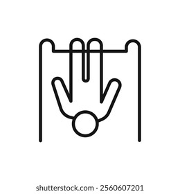 exercise hang bar icon vector line logo art