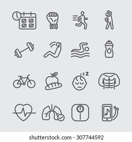 exercise and health line icon