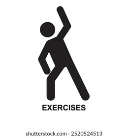 Icono de ejercicio. El símbolo de ejercicio negro aislado en la Ilustración vectorial de fondo.