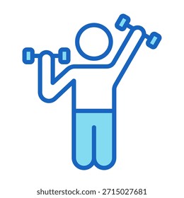 Icono de ejercicio Ilustración vectorial de estilo de color azul