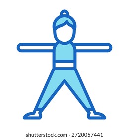 Icono de ejercicio Ilustración vectorial de estilo de color azul