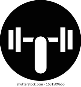 exercise icon circle symbol round sign of one hand lifting barbell for weightlifting