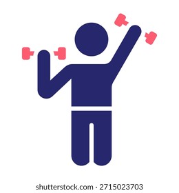 Exercise Icon Color Fill Style Vector Illustration