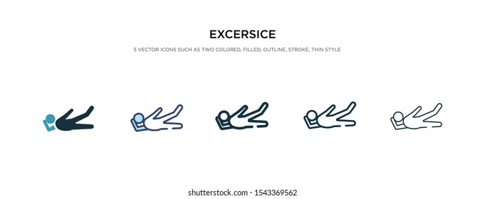 exercise icon in different style vector illustration. two colored and black exercise vector icons designed in filled, outline, line and stroke style can be used for web, mobile, ui