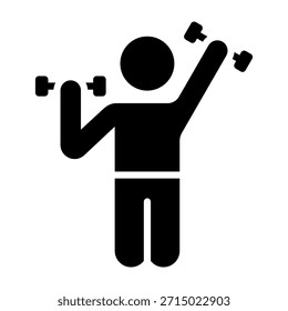 Ilustración vectorial de estilo de glifo de icono de ejercicio