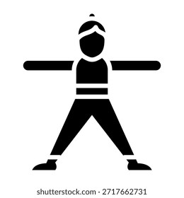 Ilustración vectorial de estilo de glifo de icono de ejercicio