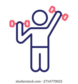 Icono de ejercicio Línea Color Estilo Ilustración vectorial