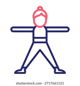 Icono de ejercicio Línea Color Estilo Ilustración vectorial