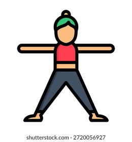 Icono de ejercicio Ilustración vectorial de estilo de color lineal