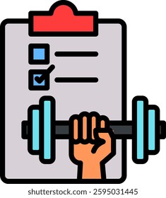Exercise Icon Lineal Color Vector Illustration