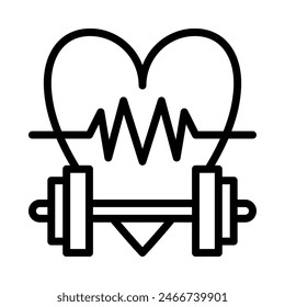 Exercise icon or logo illustration outline black style