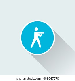 exercise icon with long shadow