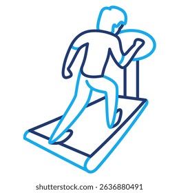 Exercise icon represented by man Exercise Dual Line style.