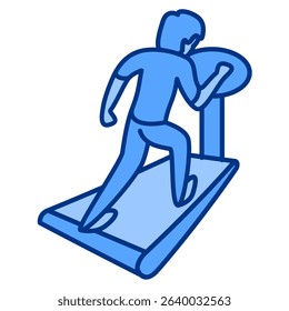 Exercise icon represented by man Exercise Blue style.
