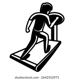 Exercise icon represented by man Exercise Black Filled style.