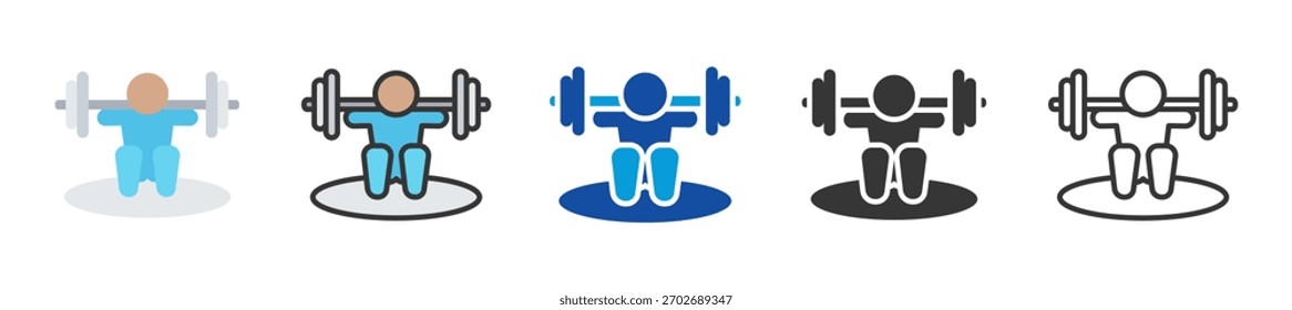ícone de exercício definir coleção de vários estilos