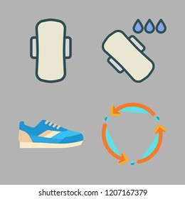 exercise icon set. vector set about compress, sneaker and spin icons set.