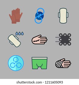 exercise icon set. vector set about gloves, injury, match moving and boxer icons set.