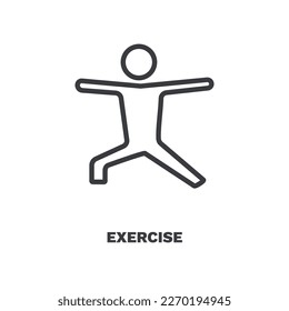 exercise icon. Thin line exercise icon from health and medical collection. Outline vector isolated on white background. Editable exercise symbol can be used web and mobile