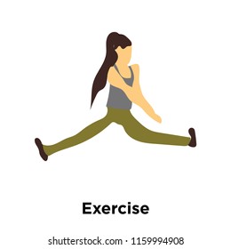 Exercise icon vector isolated on white background, Exercise transparent sign , standing human or people cartoon character illustration