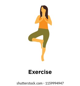 Exercise icon vector isolated on white background, Exercise transparent sign , standing human or people cartoon character illustration