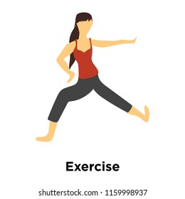 Exercise icon vector isolated on white background, Exercise transparent sign , standing human or people cartoon character illustration