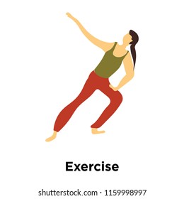 Exercise icon vector isolated on white background, Exercise transparent sign , standing human or people cartoon character illustration