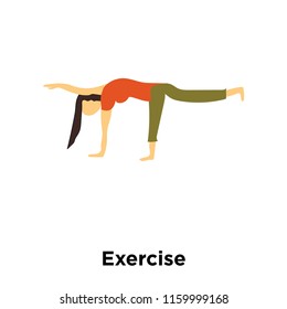 Exercise icon vector isolated on white background, Exercise transparent sign , standing human or people cartoon character illustration