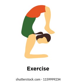 Exercise icon vector isolated on white background, Exercise transparent sign , standing human or people cartoon character illustration