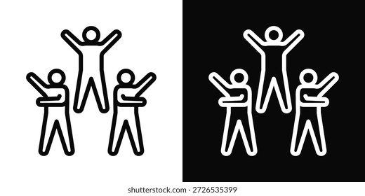 Exercise Icon White And Black Background Style