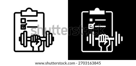 Exercise Icon whiteblack Vector Illustration