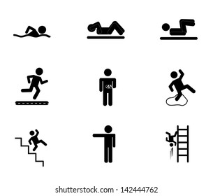 exercise icons over white background vector illustration