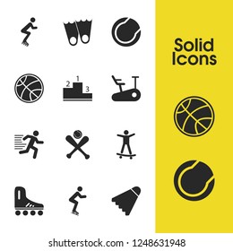 Exercise icons set with bike trail, rollers and rollerskating elements. Set of exercise icons and stationary bicycle concept. Editable vector elements for logo app UI design.