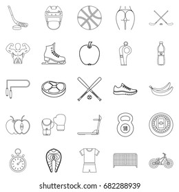 Exercise icons set. Outline set of 25 exercise vector icons for web isolated on white background