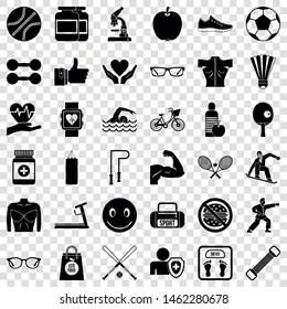 Exercise icons set. Simple style of 36 exercise vector icons for web for any design